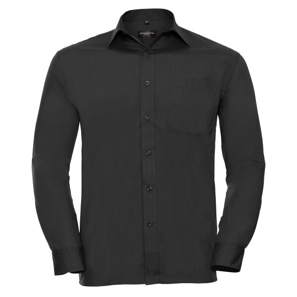 Long sleeve polycotton easycare poplin shirt Thumbnail