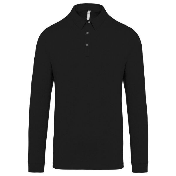 JERSEY knit long sleeve polo shirt. Thumbnail