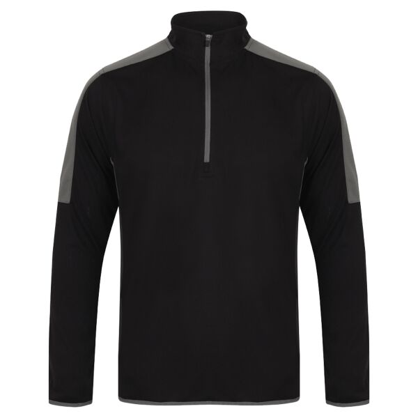 ¼ ZIP mid-layer with contrast panelling. Thumbnail