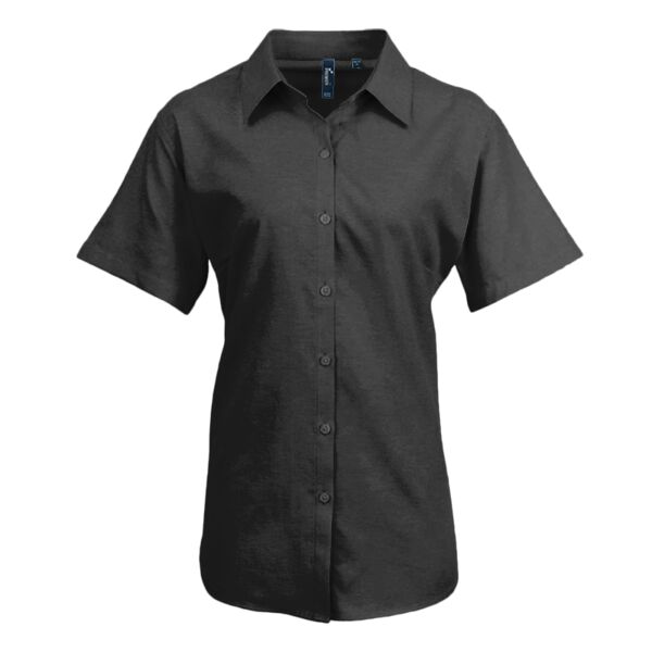 Premier Ladies Signature Short Sleeve Oxford Shirt.. Thumbnail