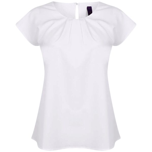 WOMENS pleat front short sleeve blouse. Thumbnail