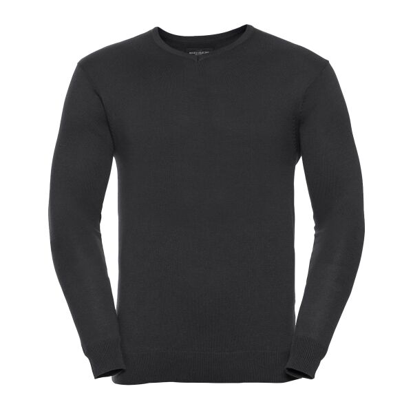 RUSSELL V-neck knitted sweater. Thumbnail