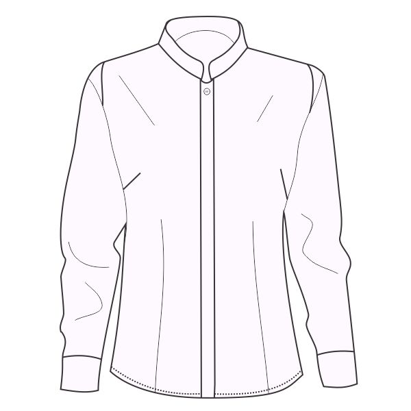 Women's mandarin collar fitted shirt long sleeved Thumbnail