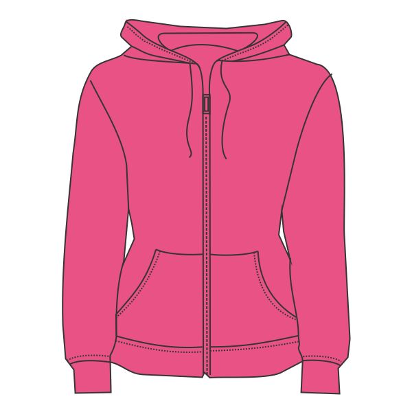  Premium 70/30 lady-fit hooded sweat jacket - PP Thumbnail
